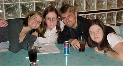 And here's the whole crew! From left, we have Laura Jane, Amanda, Scott, and Heather.