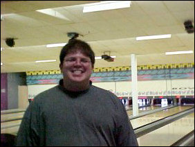 Seems that I'm all smiles after bowling my first frame...