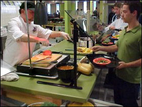 Fresh carved meats are a favorite at the Southern Bistro station...