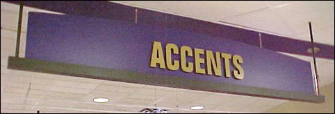 Walking left from Cafe Roma, there's Accents. Accents has Asian as well as vegetarian foods for you. Much of this was known as Pan Geos last year, a name that has since been dropped.