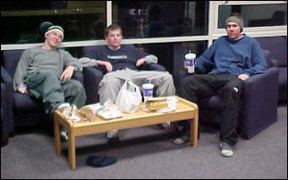 Some of my residents take a moment to enjoy Taco Bell in the TV lounge...