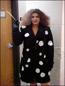 Up on the other fourth floor where I used to live last year, I encountered Cruella DeVille.