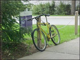 A bicycle sits idle, waiting for its owner to return...