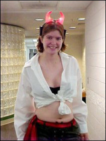 Caitlin dressed up as a bit of a devil...