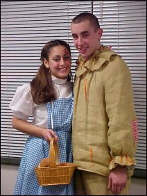 Back on the freshman side, we found Dorothy from the Wizard of Oz, complete with a gunshot wound to the head, posing with her scarecrow friend.