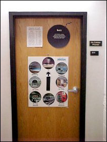 The door itself is mostly functional. Who am I, where am I, and what are the RA phone numbers.