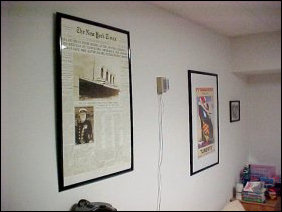 Decorating the walls, it's still very nautical. Titanic has a corner, and then otherwise, 1920s, 1930s, and 1940s ships adorn the walls among the phone signals, including the giant Normandie poster, right in the same place it was last year.