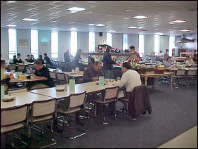 Dining Room #5 has padded chairs and a large salad bar.