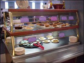 As with all three dining rooms, the last part of the buffet line is the dessert. Cakes, cookies, plus other fun stuff.