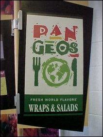 New for the 2000-2001 year is Pan Geos. It's a preview of things to come, with the food prepared right in front of you, and a very nice atmosphere indeed.