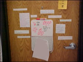 Down on my floor, I encountered this door, covered with quotes and thoughts.