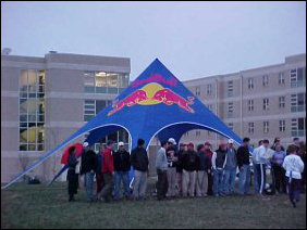 This event was sponsored by the makers of Red Bull, a canned sports drink.